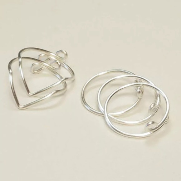 5pcs Silver Above Knuckle Midi Rings - Picture 2 of 3
